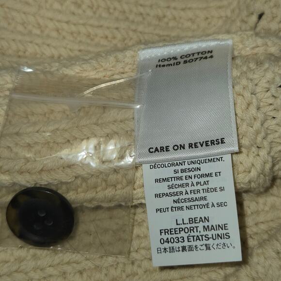 LL Bean Signature Womens Medium Cardigan Sweater Floral Knit Cottagecore Artsy - Picture 9 of 10